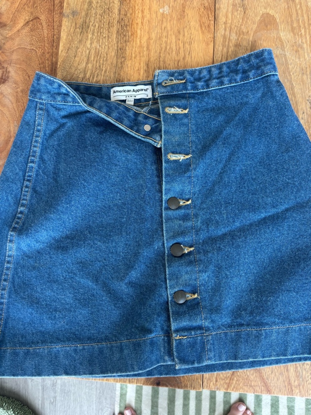 American Apparel Blue Denim Mini Skirt